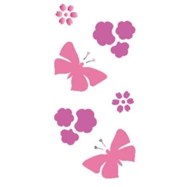 Imagem de Stencil de Acetato para Pintura OPA Simples 07 x 15 cm - 1948 Borboleta e Flores