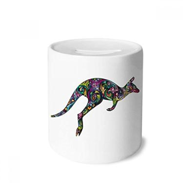 Imagem de DIYthinker Caixa de moedas de cerâmica com ilustração de desenho colorido Canguru da Austrália