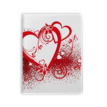 Imagem de Caderno branco vermelho corações flores Dia dos Namorados capa de goma diário capa macia