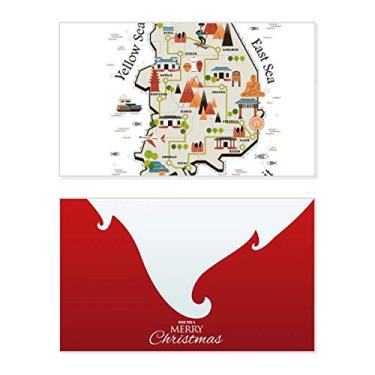 Imagem de Mapa de viagem da Coreia do Sul, feriado, feriado, cartão de parabéns, mensagem de Natal