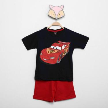 Imagem de Conjunto Infantil Disney Camiseta Carros + Bermuda Menino