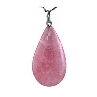 Imagem de Colar Quartzo Rosa Lapidação Gota Montagem Prata 950