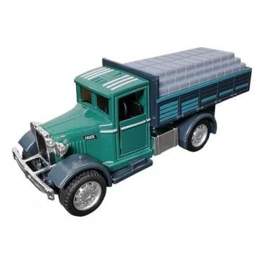 Imagem de Power Toys TECH - Miniatura Ford Antigo Carga de tijolos de cimento - Carrinho de Ferro com Portas que Abrem e Pneus de Borracha