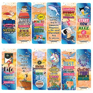 Imagem de Creanoso Citações inspiradoras e motivacionais com marcadores de tipografia fofos e engraçados (5 conjuntos x 6 cartões) – Conjunto de cartas inspiradoras diárias – Cortador de página de livro