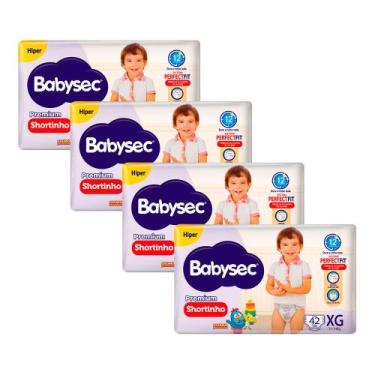 Imagem de Kit 4 Fralda Shortinho Babysec Premium Tamanho XG com 42 Fraldas Desca