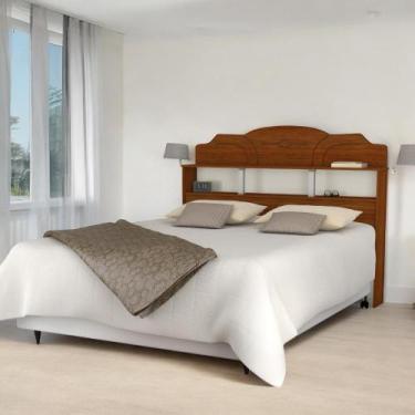 Imagem de Cabeceira com Prateleira Harmonia Queen Cinamomo e Off - Mobiliar Home