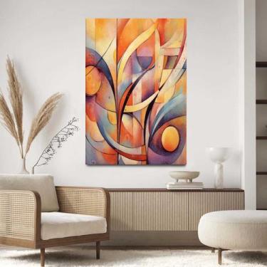 Imagem de Quadro Decorativo Para Sala Quarto  Hall Tela vertical Grande Formas A