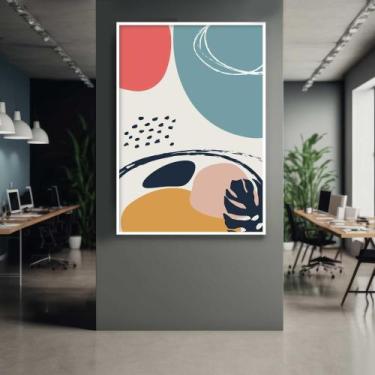 Imagem de Quadro com Moldura Abstrato Vertical Decorativo Grande Sala Quarto Hal