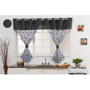 Imagem de Cortina de Cozinha 2,00x1,40 Com Bando Varias Cores  - BOB SHOP BORDAD