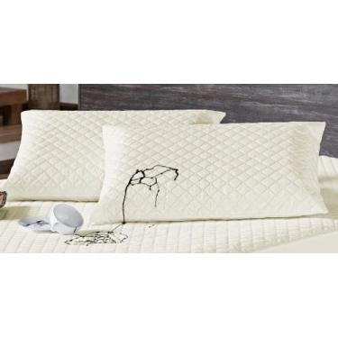 Imagem de Kit 2 Porta Travesseiros Impermeáveis e Matelados 70 Cm X 50 Cm Com Zí