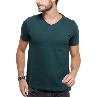Imagem de Kit 3 Camisetas Gola V Masculina Básica Lisa Algodão Blusa - Vesttuari