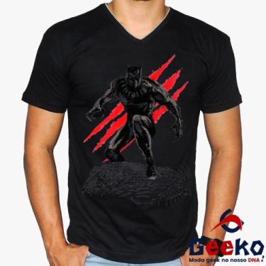 Imagem de Camiseta Pantera Negra 100% Algodão Wakanda Forever Black Panther Geek