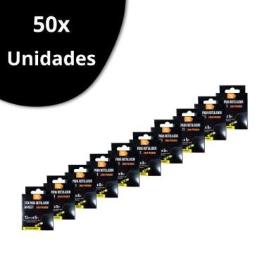 Imagem de Kit Acompanha 50 Fitas Top Tag 12mm Preto/amarelo M631, TOP TAG