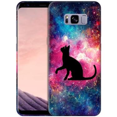 Imagem de GlamCase - Capa para Samsung Galaxy S8 Plus, Galaxy S8 Plus - Design Cat Galaxy Space Stars Impresso Slim & Elegante Bonito Plástico Rígido Designer Capa para Celular para Samsung S8 Plus