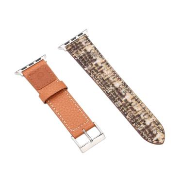 Imagem de Pulseira de couro genuíno com painel xadrez para Apple Watch Ultra 2/1 SE Series 10 9 8 7 6 5 4 3 2 1