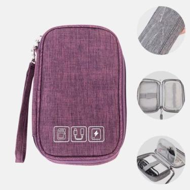Imagem de Bolsa Necessaire  Impermeável Organizador Armazenamento de Cabos Dado 