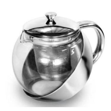 Imagem de Bule para cha vidro com inox - kehome