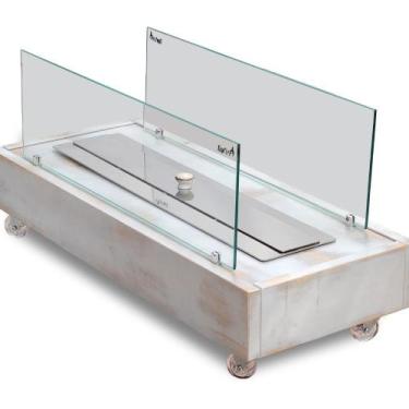 Imagem de Lareira Ecológica Slim Pátina Branca Queimador 40cm/60cm - Topfire, 40