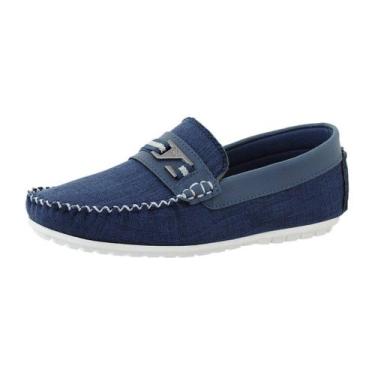 Imagem de Mocassim Infantil Casual Linha Kids Mocflex - 460 - Jeans Marinho, 30