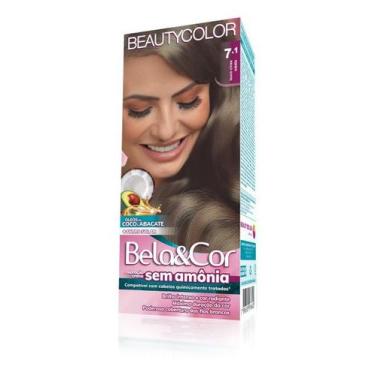 Imagem de Coloração Kit Bela&cor Sem Amônia 7.1 Louro Cinza Medio - Beautycolor
