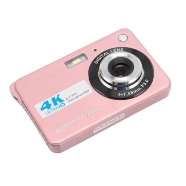 Imagem de Câmera Digital 4K 48MP HD Tela de 2,7 Polegadas Zoom 8X Autofoco Beleza Anti Vibração, Câmera de Bolso de Viagem para Adolescentes e Crianças (Rosado)