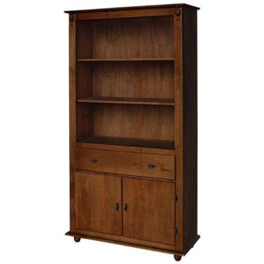 Imagem de Estante de Madeira Antique com 2 Prateleiras 2 Portas e 1 Gaveta - 204