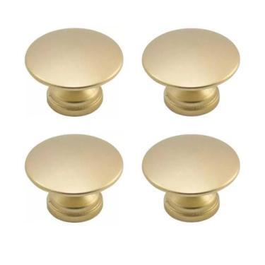 Imagem de Kit 4 Puxador Ponto 31mm Dourado Escovado Para Gaveta - RENNA