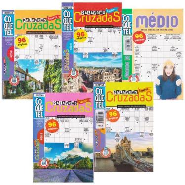 Imagem de Livro Coquetel Palavras Cruzadas Nível Médio 5 Volumes 96 Pg