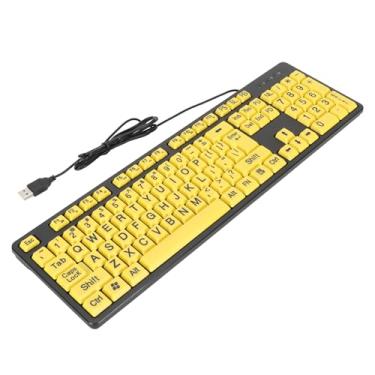 Imagem de Teclado de Teclado USB Com Fio USB Com Deficiência Idosa de um Computador Grande para Os Estudantes Idosos Com Deficiência Visual Com Deficiências Grandes