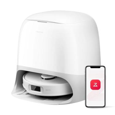 Imagem de roborock Aspirador e esfregão robô Qrevo Curv S5X, sucção 17000Pa, design zero emaranhado, escova lateral FlexiArm, evita obstáculos inteligentes, lavagem automática, secagem e esvaziamento para