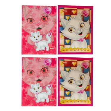 Imagem de Kit 10 Cadernos Gata Gatinha Marie Grande Escolar Costurado Reforçado 