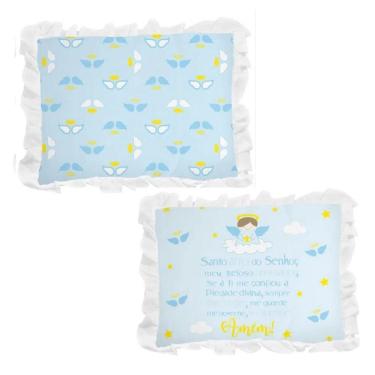 Imagem de Travesseiro Bebê Oração Santo Anjo Incomfral 28X35 Masculino