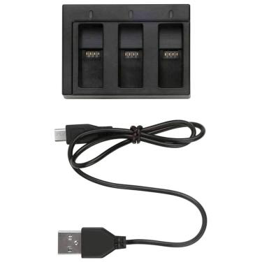 Imagem de Carregador Triplo + Cabo USB para Câmeras GoPro 5/6/7/8 Black