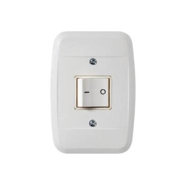 Imagem de Interruptor Bipolar 10A Embutir C/Placa Branca - Pezzi