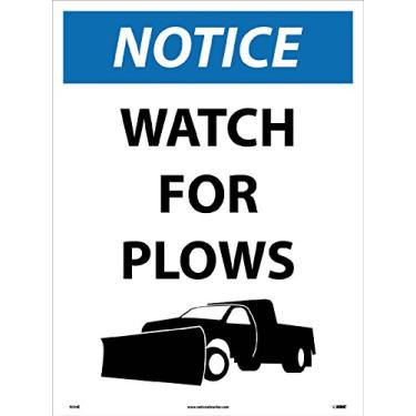 Imagem de NMC Aviso da National Marker Corp. N500E, placa de relógio para arados, 61 cm x 45 cm, plástico ondulado