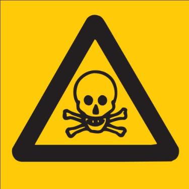 Imagem de Brady 69442 Placa premium de fibra de vidro química e materiais perigosos, 25,4 cm x 25,4 cm, legenda "Veneno (com picto)"