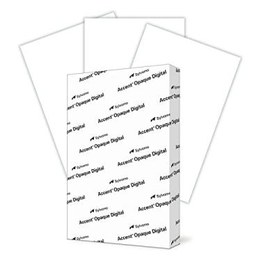 Imagem de Accent Papel de cartolina branco opaco 43 cm x 28 cm, 45 kg, 271 g/m² – 200 folhas (1 resma) – cartolina pesada lisa premium, papel de impressora para convites, cartões, menus, cartões de visita – 188093R