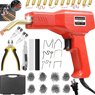 Imagem de Kit de solda de plástico atualizado de 150 W, 1000 peças, kit de reparo de para-choques de carro, pistola de solda de plástico 2 em 1 com hastes de solda, 6 tipos de grampos para reparos de