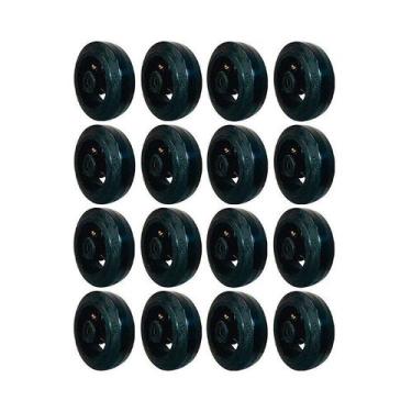 Imagem de Kit 16 un roda borracha moldada 6 pol 220kg p/ rodízio - AJAX