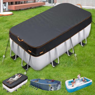 Imagem de Neuradical Capas De Piscina Ovais 12X21 Pés Para Piscinas Acima Do Solo, Estrutura Retangular, Proteção Uv Áreas Externas, À Prova D'Água, Intempéries E Poeira