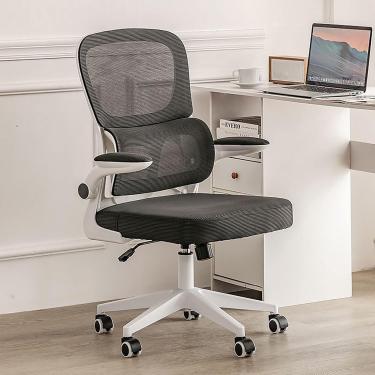 Imagem de Cadeira de escritório em casa com rodas e apoio às costas, cadeiras de mesa de malha de msh alta