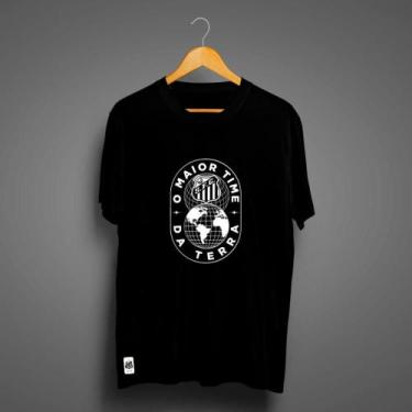 Imagem de Camiseta Santos Masculina Zé Carretilha Maior Time Da Rerra, Preto, G3