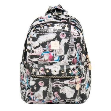 Imagem de Mochila Bolsa Feminina Estampada Média Em Courino