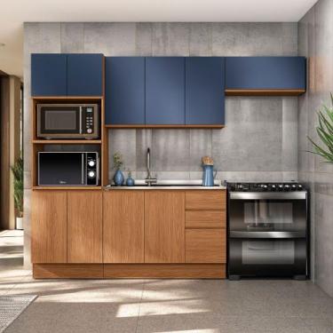 Imagem de Cozinha Compacta Modulada 270cm 10 Portas 3 Gavetas Ciela Kappesberg, 