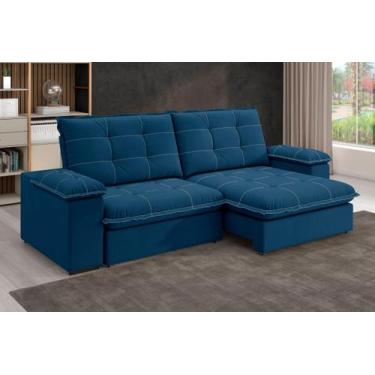 Imagem de Sofá Retrátil e Reclinável Slim 250cm 4 Lugares Fofao Premium - Best H