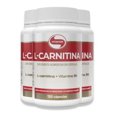 Imagem de Kit 3 L-Carnitina + B6 Vitafor 120 Cápsulas