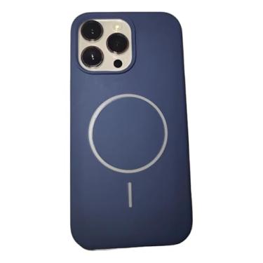 Imagem de Capa case Capinha Silicone Liquido MagNETICA Para iPhone 11 ao 16 Pro ProMax (AZUL, 14 PRO)
