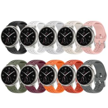 Imagem de ZSZCXD Pulseira de silicone macio de 20 mm compatível com Amazfit Active 2/Active, para Amazfit GTS 2/2e/2 Mini/3/4/4 Mini e Bip 3/3 Pro/U Pro/S Lite/GTR 42 mm