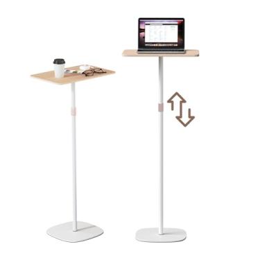 Imagem de tonchean Mesa De Pé Portátil, Suporte De Chão Para Laptop, Mesa De Chão Ajustável De 18'' A 47'' De Altura, Mesa De Computador Móvel, Suporte De Chão Para Escritório Em Casa