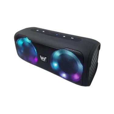 Imagem de Caixa de Som Bluetooth Portátil, 5W x 2, LED RGB, 1200mAh, TWS, Entrada USB/TF/FM (Preto)
